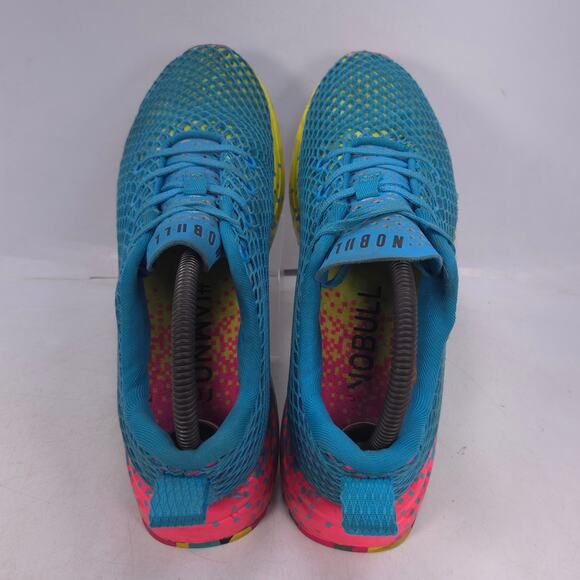 NOBULL Lace Up Athletic Sneaker Shoe Mens Size 7 Womens Size 8.5 Blue Pink - Picture 4 of 10
